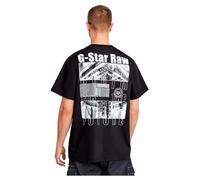 G-STAR Para Hombre Camiseta Barcode Back Graphic Loose, Negro (dk Black D25976-C784-6484), M