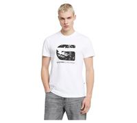 G-STAR Para Hombre Camiseta Chicago, Blanco (White D25692-C336-110), L