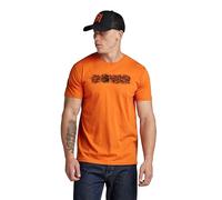 G-Star para Hombre Camiseta Distressed Logo, Naranja (Orange D24363-C506-1018), XS