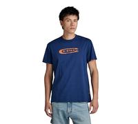 G-Star para Hombre Camiseta Distressed Old School Logo, Azul (Imperial Blue D24365-336-1305), XS