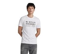 G-Star para Hombre Camiseta Distressed Originals Slim, Blanco (White D24420-336-110), S