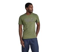G-STAR Para Hombre Camiseta Distressed Originals Slim, Verde (Sage D24420-336-724), XS