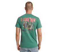 G-STAR Para Hombre Camiseta Headphones Back Graphic, Verde (Blue Spruce D24687-C372-G282), S