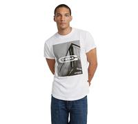G-Star para Hombre Camiseta HQ Oldskool Logo Lash, Blanco (White D24683-C372-110), XL