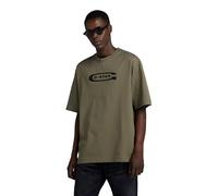 G-Star Para Hombre Camiseta Old School Logo Boxy, Marrón (turf D23904-C336-273), L