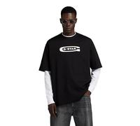 G-Star Para Hombre Camiseta Old School Logo Boxy, Negro (dk black D23904-C336-6484), M