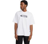 G-STAR Para Hombre Camiseta Old Skool Logo Boxy, Blanco (White D26350-C336-110), L