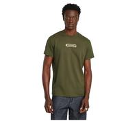 G-STAR Para Hombre Camiseta Old Skool Logo, Verde (Shadow Olive D25967-C812-B230), XS