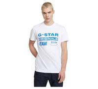 G-STAR Para Hombre Camiseta Originals, Blanco (White D25969-C506-110), XXL