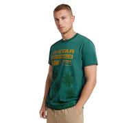 G-Star para Hombre Camiseta Palm Originals, Verde (Blue Spruce D24681-336-G282), S