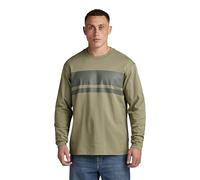 G-STAR Para Hombre Camiseta Placed Stripe Boxy, Verde (Shamrock D24367-C784-2199), M