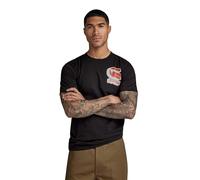 G-Star Para Hombre Camiseta Shadow Graphic Slim, Negro (dk black D23901-336-6484), M
