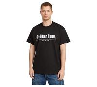 G-STAR Para Hombre Camiseta Symbols Print Loose, Negro (dk Black D25970-C336-6484), XL