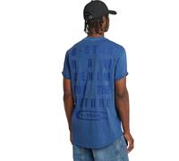 G-Star para Hombre Camiseta Text Back Graphic Overdyed Lash, Azul (Pilot GD D25971-2653-H190), XS