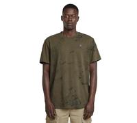 G-STAR Para Hombre Camiseta Wash Allover, Multicolor (Shadow Olive Concrete D25973-C338-H343), S