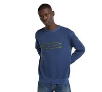 G-Star para Hombre Destroyed G Logo Washed Sweater, Azul (Imperial Blue GD D25101-D688-B851), S