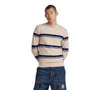 G-STAR Para Hombre Jersey Stripe, Beige (whitebait D24378-D563-1603), S