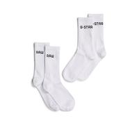 G-STAR Para Hombre Paquete De Dos Pares De Calcetines Sport, Blanco (white D24884-D644-110), 39-42