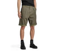 G-STAR Para Hombre Shorts Pleated Chino, Multicolor (Sage/Shadow Olive D24544-D519-G303), 30