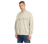 G-STAR Para Hombre Sudadera Chenille G-Script Loose, Blanco (Whitebait D25134-D257-1603), XS