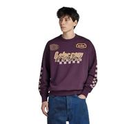 G-Star Para Hombre Sudadera Moto Sport Graphic Loose, Púrpura (lt maze D23895-B782-8880), S