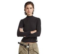 G-STAR Para Mujer Asymmetric Zip Cropped Slim Mock Top, Negro (dk Black D25056-D702-6484), M