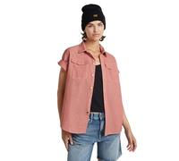 G-STAR Para Mujer Camisa Military Button Down, Multicolor (Pink Ink/Milk D24592-D123-D852), L
