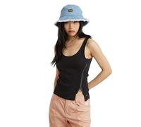 G-STAR Para Mujer Camiseta Asymmetrical Zip, Negro (dk Black D24647-D275-6484), XXS