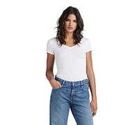 G-STAR Para Mujer Camiseta Base V-Neck Cap, Blanco (White D07211-3310-110), XL