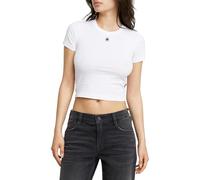 G-Star para Mujer Camiseta Cropped Mini Slim, Blanco (White D26446-3310-110), L