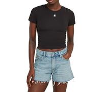 G-STAR Para Mujer Camiseta Cropped Mini Slim, Negro (dk Black D26446-3310-6484), XXL