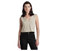 G-Star Para Mujer Chaleco Boxy Cropped Graphic, Beige (spray green D22787-C336-D606), XS