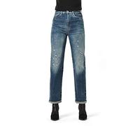 G-Star Para Mujer Jeans Tedie Ultra High Straight Turn Up Raw Edge Ankle, Azul (antic faded arsenic blue restored D17188-B454-B816), 24W / 32L
