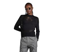 G-Star Para Mujer Jersey Pointelle Text Knitted, Negro (dk black D23924-B754-6484), S
