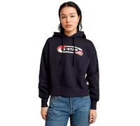 G-STAR Para Mujer Old Skool Logo Loose Hoodie, Azul (Osaka Blue D25519-D427-3873), XL