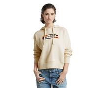 G-STAR Para Mujer Old Skool Logo Loose Hoodie, Blanco (Chalk D25519-D427-127), XXS