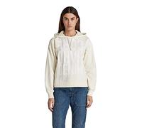 G-Star Para Mujer Sudadera Hard Core Denim Loose Hooded, Blanco (papyrus D21559-D136-D113), XS