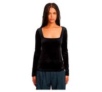 G-STAR Para Mujer Top ceñido de Terciopelo, Negro (dk Black D25063-D422-6484), M