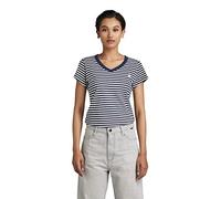 G-Star Para Mujer Top Eyben Slim V-Neck, Multicolor (sartho blue/milk stripe D21314-D244-8099), S