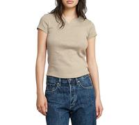G-STAR Para Mujer Top Micro Placket Slim, Beige (dk Brick D26075-D958-1214), XL