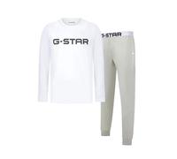 G-STAR Pijama largo 'Stone' greige / gris claro / negro / blanco L greige / gris claro / negro / blanco