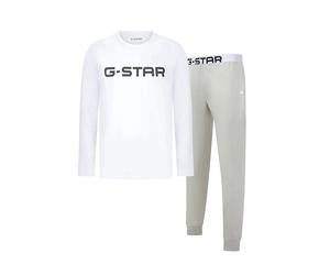 G-STAR Pijama largo 'Stone' greige / gris claro / negro / blanco XL greige / gris claro / negro / blanco