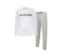 G-STAR Pijama Para Hombre, Largo - STONE, Cuello Redondo, Logo