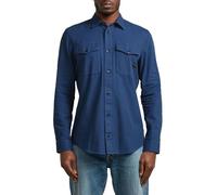 G-Star Raw C.V. Marine Camisa de Manga Larga Ajustada para Hombre, Rank Blue GD D24963-d454-g084, Talla S