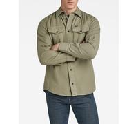 G-Star Raw Camisa de hombre Slim de manga larga. Verde militar S