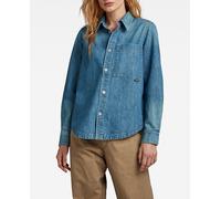 G-Star Raw Camisa de mujer en denim 1-Pocket de corte recto y bajo redondeado. Azul 36 (S)