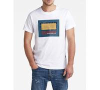 G-Star Raw Camiseta de hombre Covered Originals con corte recto y el cuello redondo acanalado. Blanco 5/XL