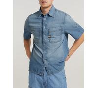 G-Star para Hombre Camisa Slanted Double Pocket Regular, Azul (Sun Faded Thames D24602-D539-G341), XL