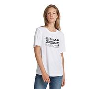 G-STAR RAW Originals Label Regular T-Shirt, Tops para Mujer, Blanco (white D19953-4107-110), S