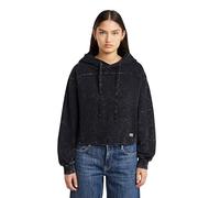 G-STAR Raw Overdyed Loose Hooded Sweatshirt Sudadera con Capucha, Negro, L para Mujer